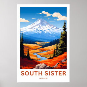South Sister Oregon Travel Print Poster
