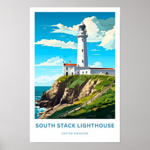 South Stack Lighthouse Großbritannien Travel Print Poster