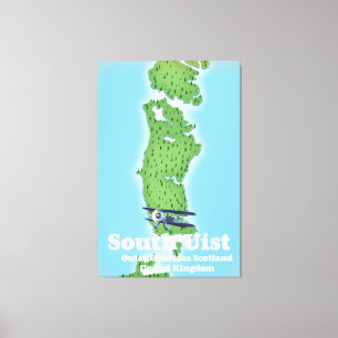 South Uist Äußere Hebriden Schottland Karte Leinwanddruck