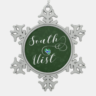 South Uist Flag Herd, Äußere Hebriden Schneeflocken Zinn-Ornament