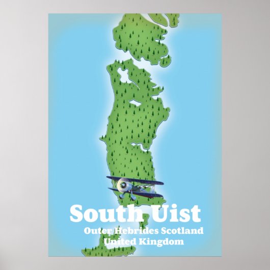 South Uist Outer Hebrides Scotland Landkarte Poster (Vorne)