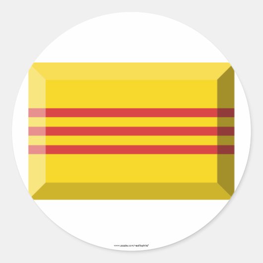 South VietNam Flag Jewel Runder Aufkleber (Vorderseite)