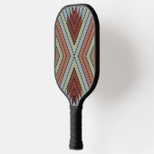 South West American Indian Style Patterned Art Pickleball Schläger (Links)