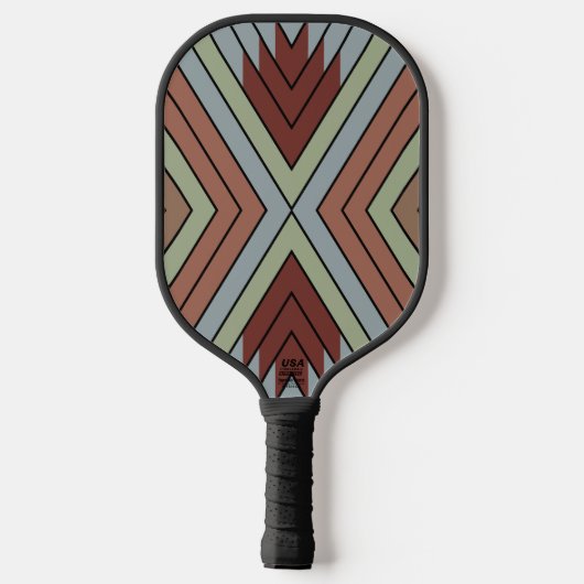 South West American Indian Style Patterned Art Pickleball Schläger (Rückseite)