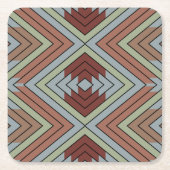 South West American Indian Style Patterned Art Rechteckiger Pappuntersetzer (Vorderseite)