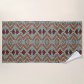 South West American Indian Style Patterned Art Strandtuch (Vorderseite)