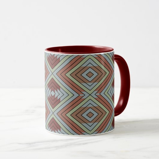 South West American Indian Style Patterned Art Tasse (VorderseiteRechts)