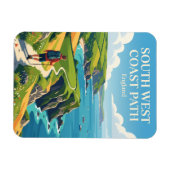 South West Coast Path, Cornwall Abschnitt England Magnet (Horizontal)