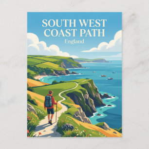 South West Coast Path, Cornwall Abschnitt England Postkarte