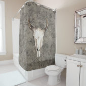 South-West Rustic Ranch Skull Brown Spritzer Duschvorhang (Beispiel)