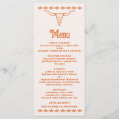 South Western Country Ranch Western Wedding Menükarte (Vorderseite)