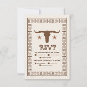 South Western Country Ranch Western Wedding RSVP Karte (Vorderseite)