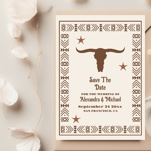 South Western Country Ranch Western Wedding Save The Date
