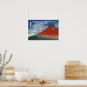 South Wind, Clear Sky (by Hokusai) Poster (Küche)