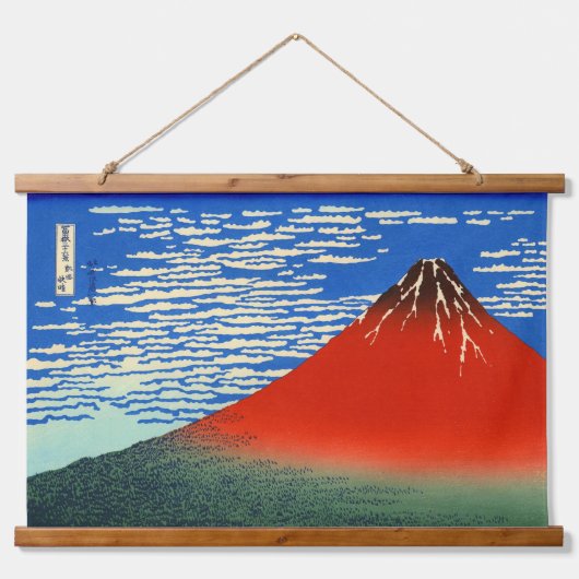 South Wind, Clear Sky Katsushika Hokusai 1830 Wandteppich Mit Holzrahmen (Vorne)