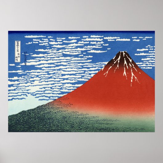 South Wind Clear Sky, Red Fuji, Katsushika Hokusai Poster (Vorne)