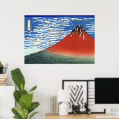 South Wind Clear Sky, Red Fuji, Katsushika Hokusai Poster (Heimbüro)