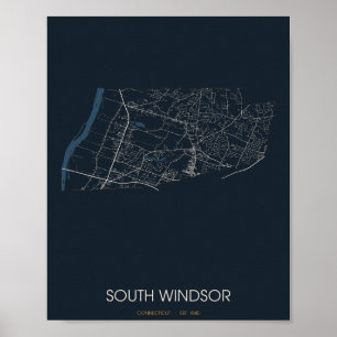 South Windsor Connecticut Straßenkarte Poster (Nac