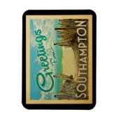 Southampton Beach Vintage Travel Magnet (Vertikal)