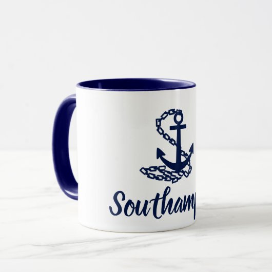 Southampton - Blau-Weiß-Tasse im maritimen Stil Tasse (Vorderseite Links)