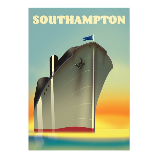 Southampton Kreuzfahrtschiff Reiseplakat Fotodruck (Vorne)