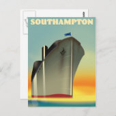 Southampton Kreuzfahrtschiff Reiseplakat Postkarte (Vorne/Hinten)