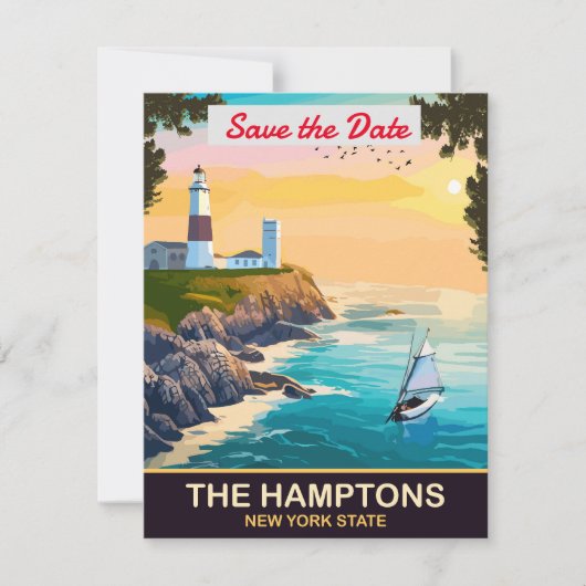 Southampton, Leuchtturm an der Küste, Save The Date (Vorderseite)