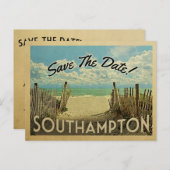 Southampton Save the Date Vintag Beach Nautical Ankündigungspostkarte (Vorne/Hinten)
