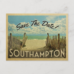 Southampton Save The Date Vintage Strand Nautical Ankündigungspostkarte