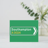 Southampton, UK Road Sign Postkarte (Stehend Vorderseite)