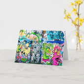 Southbank Graffiti - London Greeting Card Karte (Gelbe Blume)