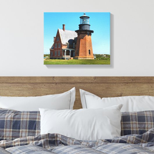 Southeast Lighthouse, Block Island Wrapped Canvas Leinwanddruck (Insitu (Schlafzimmer))