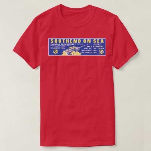 Southend on Sea Railway Advert 1950s T-Shirt (Design vorne)