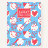 Southern Baking Polka Dot Pattern Recipe Notizblock (Vorderseite)