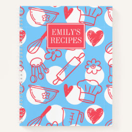 Southern Baking Polka Dot Pattern Recipe Notizblock