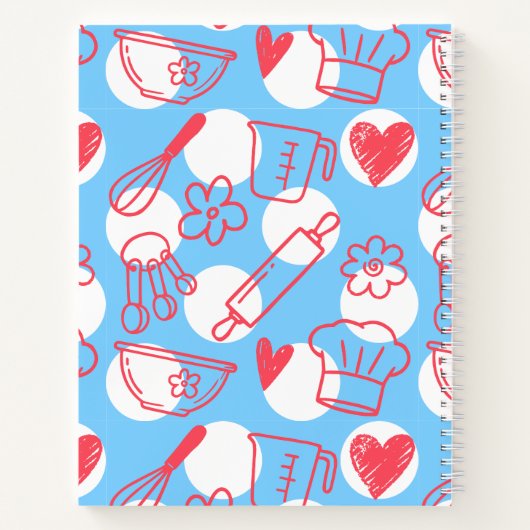Southern Baking Polka Dot Pattern Recipe Notizblock (Rückseite)
