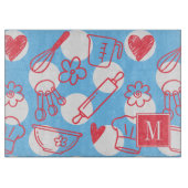 Southern Baking Polka Dot Pattern Recipe Schneidebrett (Vorderseite)