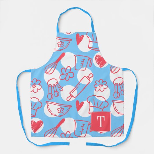 Southern Baking Polka Dot Pattern Recipe Schürze (Vorderseite)