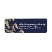 Southern Beige Magnolias & Midnight Blue