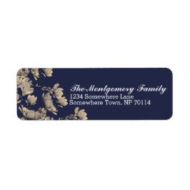 Southern Beige Magnolias & Midnight Blue