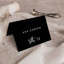 Southern Belle Calligraphy | Black Escort Card Tischnummer