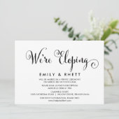 Southern Belle Calligraphy Elopement Empfang Einladung (Stehend Vorderseite)