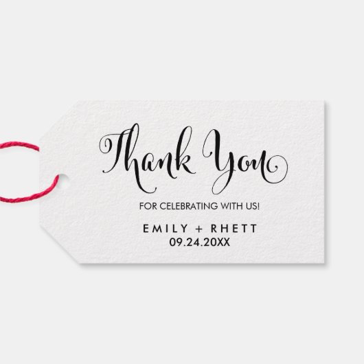 Southern Belle Calligraphy Vielen Dank für Ihre Un Geschenkanhänger (Rückseite Horizontal)