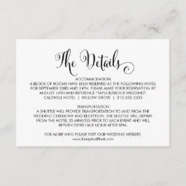 Southern Belle Calligraphy Wedding Details Card Begleitkarte