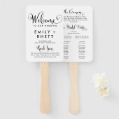 Southern Belle Calligraphy Wedding Program Fächer (Vorne und Hinten)