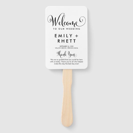 Southern Belle Calligraphy Wedding Program Fächer (Vorderseite)