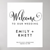 Southern Belle Calligraphy Welcome Wedding Poster (Vorne)