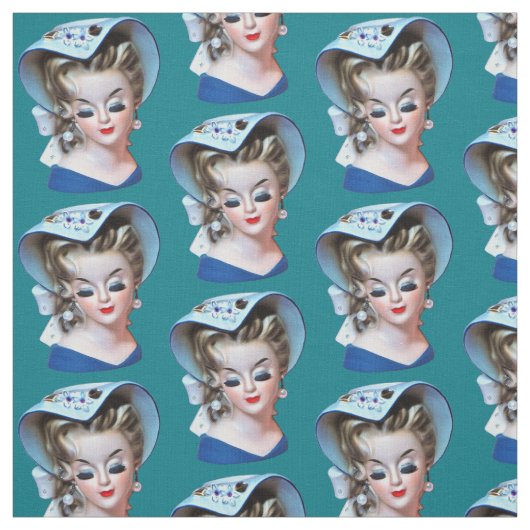 Southern Belle Head Vase Bonnet Lady Alte Mode Stoff (Muster)