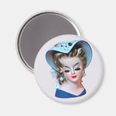Southern Belle Head Vase Bonnet Lady mit Attitude Magnet (Vorderseite/Rückseite)