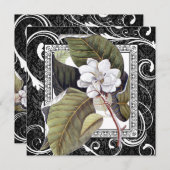 Southern Belle Magnolia Save the Date Damask (Vorne/Hinten)